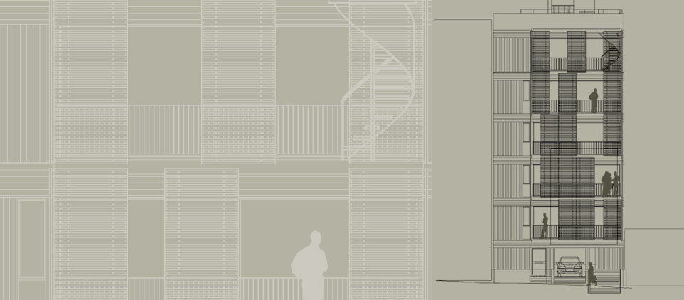 Πολυκατοικία 5 ορόφων σε pilotis